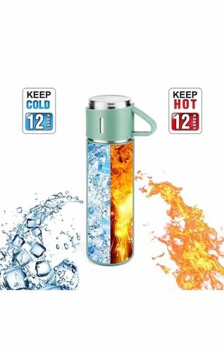 Vacum Flask Set,Thermo Vacuum Insulated Bottle Water Flask Gift Set With Two Cups Hot & Cold