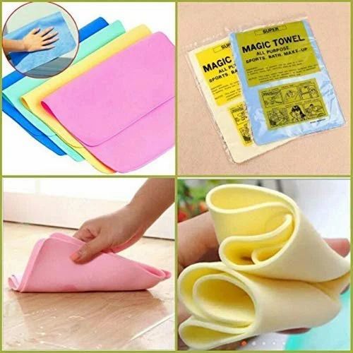 Water Absorbent Magic Towel for Kitchen Car Cleaning Reusable Chamois Leather Wipes Wet and Dry
